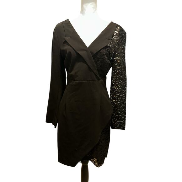 Venus Women's Black Dress Long Sleeve Size 8 - Picture 3 of 4